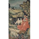 ROBERT FOUR, AUBUSSON, PARIS, REPLICA OF AN ANTIQUE FRENCH TAPESTRY, printed on wood by a silk