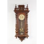 AN EARLY TWENTIETH CENTURY SPRING DRIVEN VIENNA WALL CLOCK BY GUSTAV BECKER, of typical from with 7"