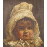 A.MILLINGTON (NINETEENTH CENTURY) OIL PAINTING ON CANVAS Face portrait of young girl wearing a
