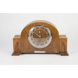 GARRARD, ENGLISH MADE WALNUT CASED MANTEL CLOCK, with 8 days striking and chiming movement