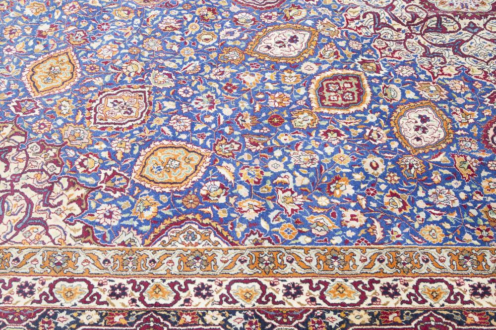 KASHMIR FINELY KNOTTED LARGE CARPET, with centre floral medallion and radiating smaller - Image 2 of 2