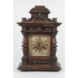 LATE 19th CENTURY GERMAN WALNUT CASED MANTEL CLOCK with Jungmans movement striking on a coiled gong