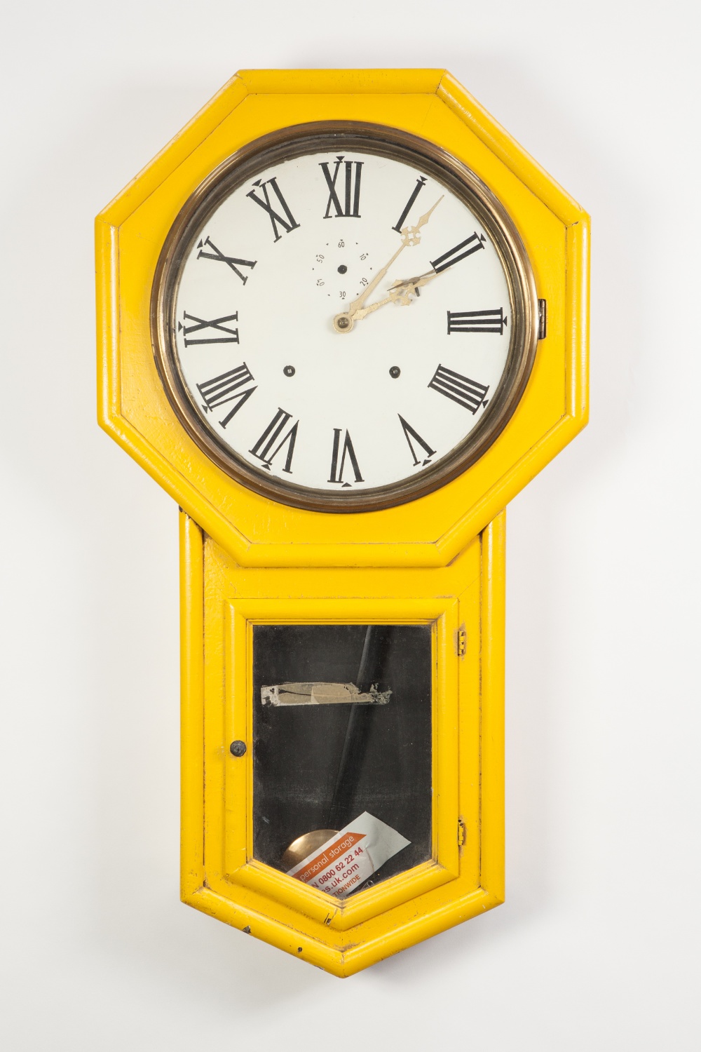 EARLY TWENTIETH CENTURY ANSONIA WALL CLOCK, the 12" Roman dial powered by a spring driven movement