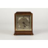 TWENTIETH CENTURY ELLIOTT MAHOGANY CASED MANTLE CLOCK, retailed by FILLANDS, Huddersfield, the