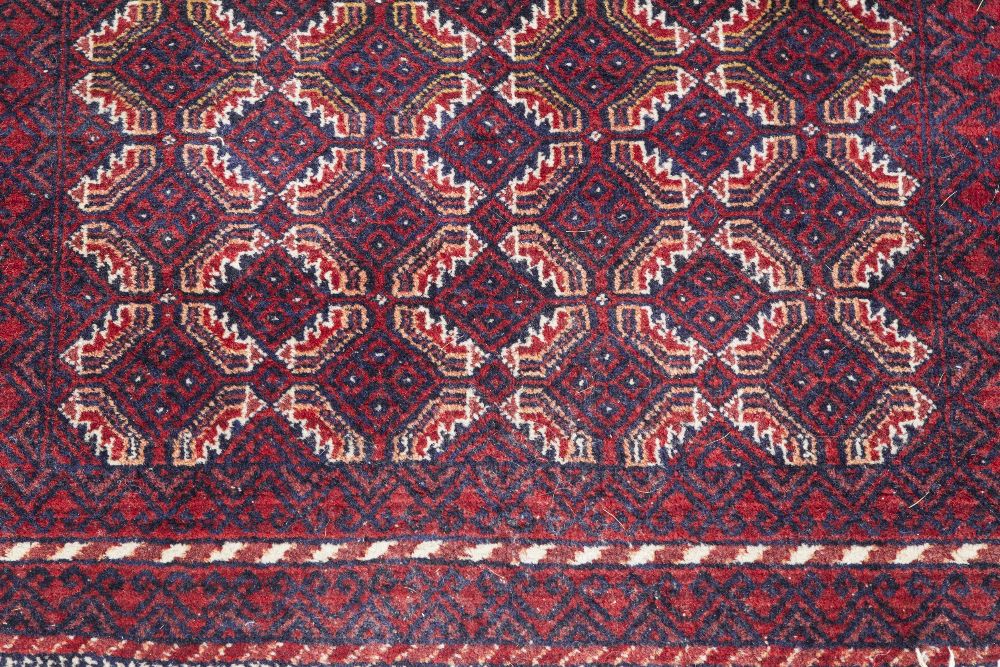 A PAIR OF TURKOMAN BOKHARA SMALL RUGS, with an all over pattern of interlocking diamond shaped - Image 2 of 2