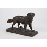 VICTORIAN CAST IRON MODEL OF A HUNTING DOG, modelled standing, on a naturalistically cast rounded