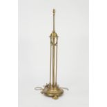 TWENTIETH CENTURY GILT METAL TELESCOPIC STANDARD LAMP, of typical form, with swagged decoration to