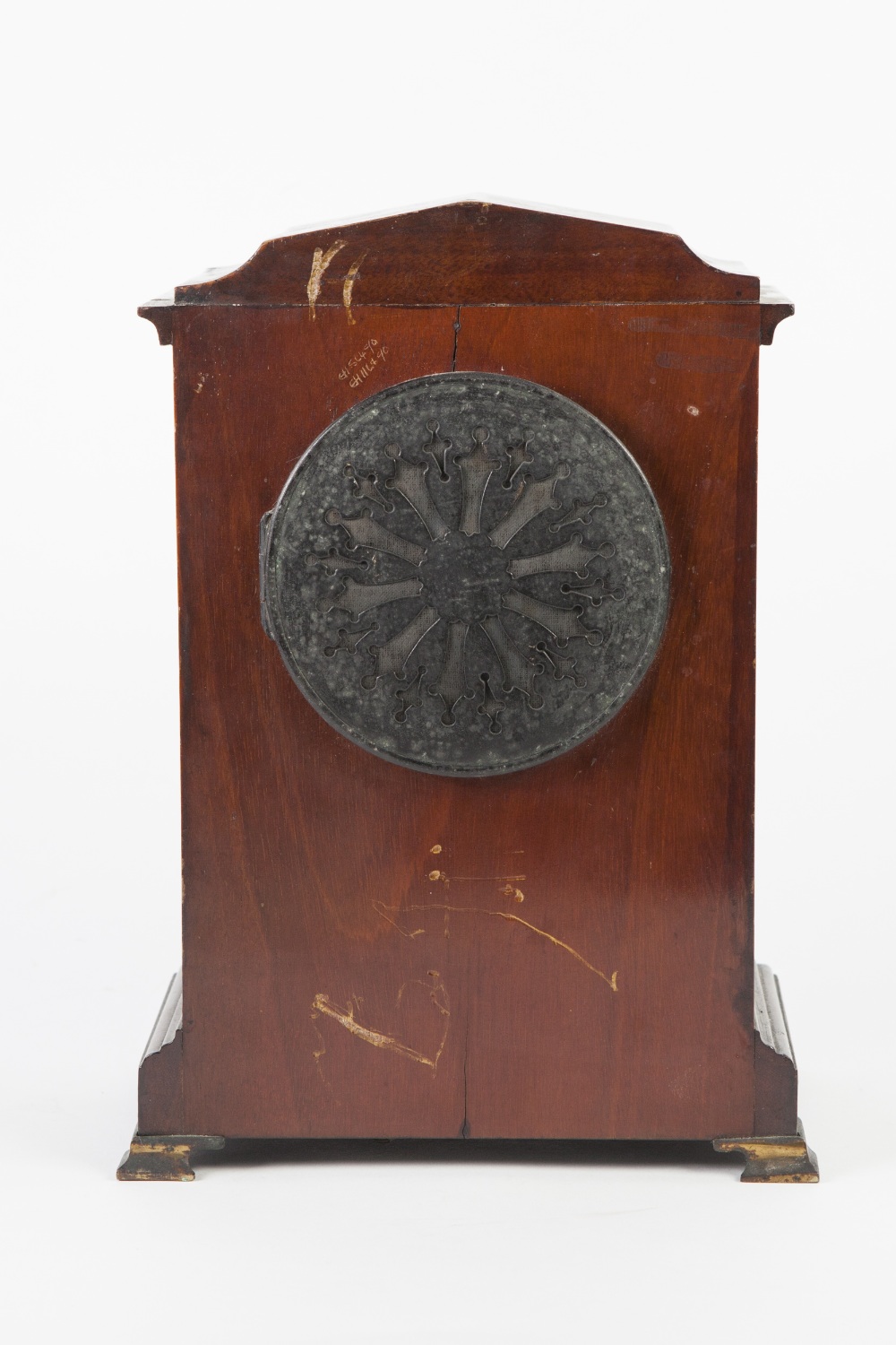 EDWARDIAN INLAID MAHOGANY CASED MANTEL CLOCK with R & Co., French movement striking on a coiled - Image 2 of 2