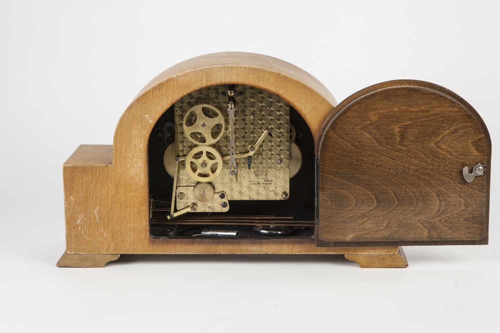 GARRARD, ENGLISH MADE WALNUT CASED MANTEL CLOCK, with 8 days striking and chiming movement - Image 2 of 2