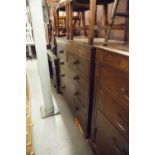 A LARGE EARLY NINETEENTH CENTURY INLAID MAHOGANY CHEST OF TWO SHORT AND THREE LONG DRAWERS WITH KNOB