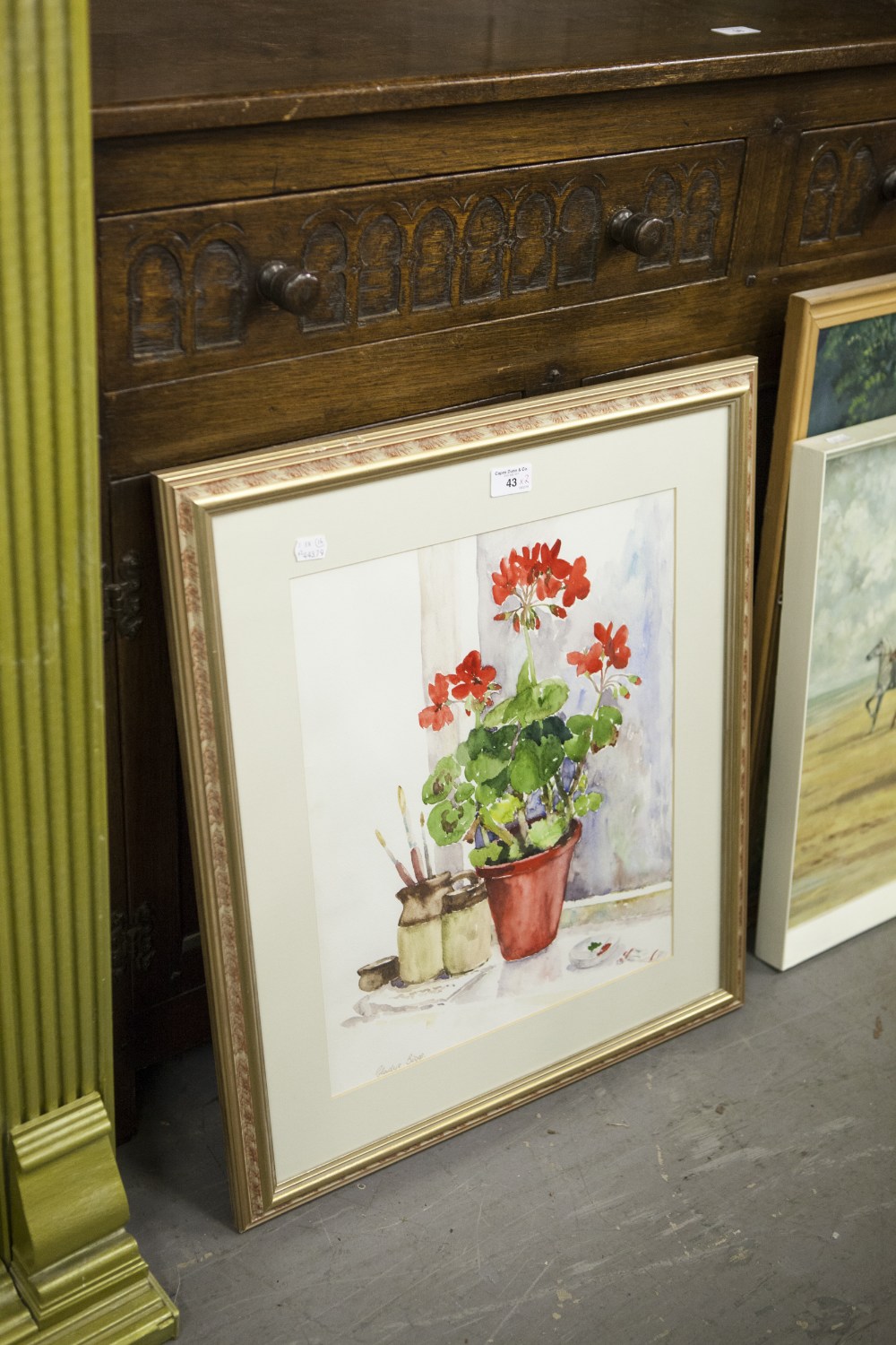 GLADYS BIGGS TWO WATERCOLOUR DRAWINGS STILL LIFE, 'DAISY' AND 'PANSY' (2)