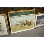 E. HESP (1968) TWO OIL PAINTINGS ON BOARD HORSES FRAMED