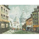 JOBB (modern) TWO PARISIENNE SCENES Signed 17½" x 23½" (44.5 x 59.5 cm) and two similar works, (4 )
