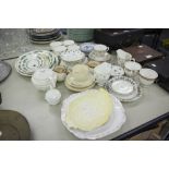 A COLLECTION OF MISC CERAMICS, A PART TEA SERVICE, BOWLS, PLATES ETC....