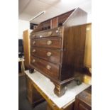 ANTIQUE OAK BUREAU OF TYPICAL FORM (LACKS FALL FRONT A.F.)