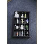 SET OF TWELVE FRANKLIN MINT MINIATURE REPLICA CHINESE VASES, IN CASE