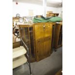 ART DECO WALNUT SIDE BY SIDE BUREAU/DISPLAY CABINET