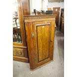 VICTORIAN LIGHT OAK FLAT FRONT CORNER CUPBOARD