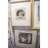 HERBERT STODART TWO MEZZOTINT ENGRAVINGS "The Gower Family" After GEORGE ROMNEY 13 ½" x 14 ¾" (34.