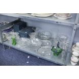 QUANTITY OF CUT GLASS TO INCLUDE; BOHEMIA CRYSTAL, BOWLS, VASES ETC...