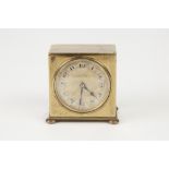 ZENITH WATCH Co, SWISS GILT METAL SMALL ALARM CLOCK, the 1 ½" Arabic dial with spring driven