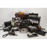 CAMERAS AND PHOTOGRAPICA VARIOUS to include Ensign Ranger II bellows folding camera, in original