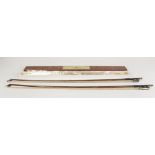 VIOLIN BOW with octagonal stick stamped Thier Germany part wire bound 29 1/2" (75 cm) long ANOTHER