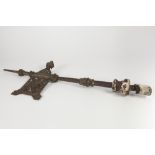 LATE 19TH CENTURY CAST IRON AND BRASS FINIAL acquired upon the demolition of a North Manchester -