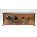 W. ATKINSON & SONS (LANCASTER) suppliers, mahogany cased radio receiver with four valves,