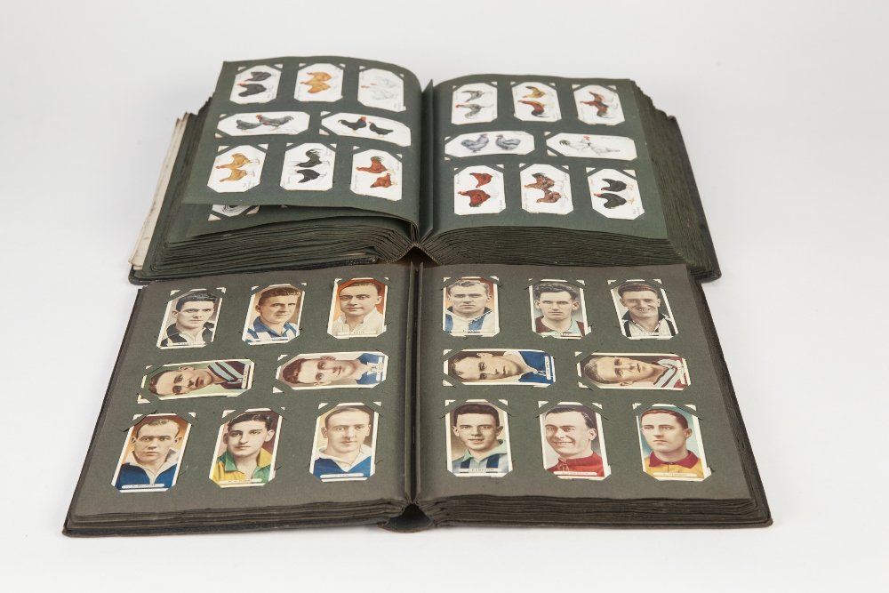 LARGE ALBUM WITH TEN FULL SETS OF LOOSE MOUNTED MAINLY PLAYERS PRE WAR CIGARETTE CARDS and five part