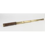 A LATE 19TH/EARLY 20TH CENTURY BRASS FOUR DRAW TELESCOPE inscribed J.H Steward 406 Strand, London (