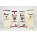 FOUR BOXED BOTTLES OF TEACHER'S HIGHLAND CREAM SCOTCH WHISKY viz two one litre bottles 40 and 43%