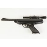 B.S.A. 1.5 x 15 (.22) AIR PISTOL with telescopic sight attached, 17" (43.2cm) long overall