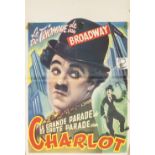 SEVEN 1940's CHARLIE CHAPLIN BELGIAN FILM POSTERS, including: 'MODERN TIMES' (x3), 'CITY LIGHTS' (