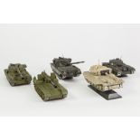 THREE POLISTIL UNBOXED MILITARY TANKS each on plastic stand, viz Chieftain MK-3, Russian T62 and