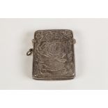 BENEVOLENT AND PROTECTIVE ORDER OF ELKS (B.P.O.E.) STERLING SILVER VESTA BOX, embossed with head