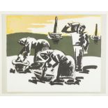 •JOSEF HERMAN (1911 - 2000) ARTIST SIGNED LIMITED EDITION COLOUR PRINT The Cockle Gatherers, (104/