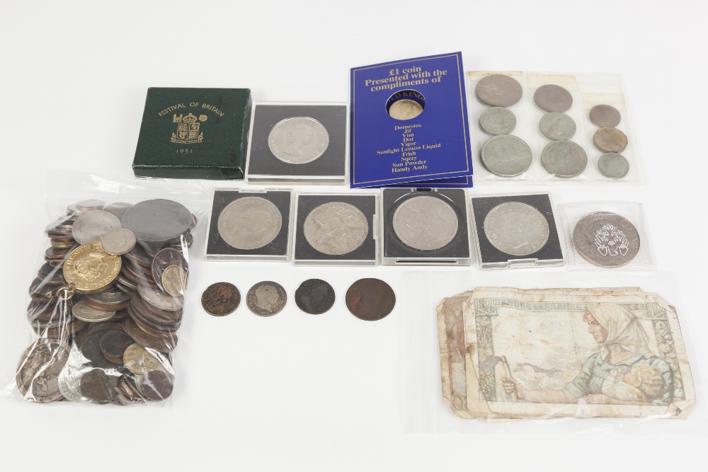 A GEORGE V SILVER CROWN 1935, A GEORGE VI DITTO 1937, A FESTIVAL OF BRITAIN 1951 DITTO IN CASE, Four