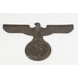 A PERIOD THIRD REICH BRONZE WALL/VEHICLE PLAQUE, 2nd pattern type eagle, bronze casting signed