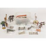 COLLECTION OF BRITAINS AND OTHER DIE CAST LEAD FARM AND OTHER ANIMALS AND FARM EQUIPMENT, to