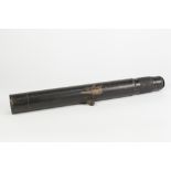 W. OTTWAY & CO EALING 1914 BLACK JAPANNED BRASS GUN SIGHTING TELESCOPE, with 2 1/2" diameter tube,