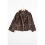 LADIES NATURAL MINK SHORT CAPE, cut with two vents, ANOTHER SLIGHTLY DARKER AND A LADIES SHORT FUR