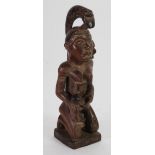 SIX AFRICAN CARVED WOOD MATERNITY FIGURES, comprising: TWO REPUBLIC OF CONGO EXAMPLES, each modelled