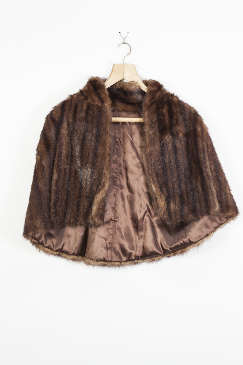 LADIES NATURAL MINK SHORT CAPE, cut with two vents, ANOTHER SLIGHTLY DARKER AND A LADIES SHORT FUR - Image 2 of 3