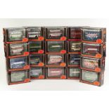 TWENTY EIGHT EFE MINT AND BOXED DIE CAST 1:76 SCALE MODELS OF CLASSIC DOUBLE-DECKER BUSES various