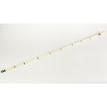 LATE 19th/EARLY 20th CENTURY IVORY AND EBONY BANDED SECTIONAL WALKING STICK, 36 1/2" (93cm) long