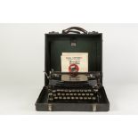 'BLICK UNIVERSAL' CIRCA 1920's PORTABLE TYPEWRITER IN CASE, with black enamelled body and having