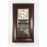 CHAUNCEY JEROME MAHOGANY CASED AMERICAN WALL CLOCK, of typical form with eight day movement striking