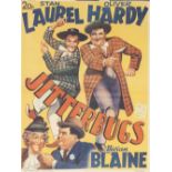 'JITTERBUG' 1940's BELGIAN FILM POSTER, starring Laurel & Hardy, 19" x 14" (48.3cm x 35.6cm),