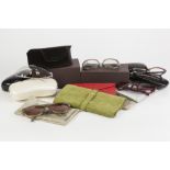 TWO PAIRS OF DIOR LADY'S SUN GLASSES in pouches; A PAIR OF CHANEL LADY'S FASHION GLASSES (a.f.),